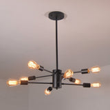 Dellemade Sputnik Lustre 8 lumières Vintage Suspension pour salle à manger, salon, cuisine, bureau, café, restaurant, noir
