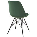 Duhome Chaise Salle à Manger Lot de 2 en Tissu Velours Vert sélection de Couleur Design Retro Chaise scandinave avec Pieds en métal 518MJ