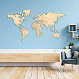 Giallobus - Carte du Monde - DÉCORATION Murale en Bois en Bois DE FRÊNE - 190X105 CM