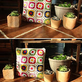 dedepeng Housse de coussin en crochet faite à la main - 45 x 45 cm - Carré - Pour la maison, la chambre à coucher, le bureau - Décorative