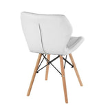 WV LeisureMaster Ensemble de 4 Cecilia Eiffel Millmead inspiré Chaise PU rétro à Manger Chaise Chaise de Bureau Lounge, Papillon Type Dossier Chaise à Manger-Blanc