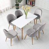 OFCASA Lot de 2 Chaises de Salle à Manger de Velours Chaise de Cuisine rembourrée en Tissu Chaise avec Jambes en Métal Chaise Lot de 2 chaises gris
