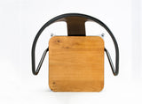 Tabouret de bar bois massif tabouret haut cuisine salle à manger chaise dossier chaise haute loisirs siège rétro table ronde rétro design industriel (Couleur : NOIR)