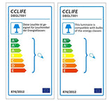 CCLIFE Lampe Lampadaire à arc salon courbée - Lampe arceau moderne en chrome - Lampadaire sur pied marbre- Couleurs au choix: Blanc/Orange, Couleur:Blanc