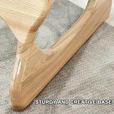 Table basse moderne, table basse avec plateau en verre, table basse en verre et bois, table basse triangulaire en bois, pièce maîtresse élégante et robuste, plateau en verre trempé, parfaite for la dé