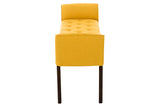 CLP Banquette Cleopatra Rembourrée Revêtement en Tissu - Chaise Longue avec Accoudoirs - Piétement en Bois - Banquette Capitonnée - Couleur: Jaune, Antique foncé