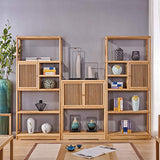 Étagère de rangement en bois massif pour salle d'étude, cadre antique, stand sans peinture, étagère de rangement multicouche couleur bois trois