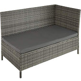 Tectake 800824 Salon de Jardin en Résine Tressée Modulable 1 Canapé d’Angle 1 Table 2 Poufs Tabourets - Diverses Couleurs (Gris tacheté/Gris)