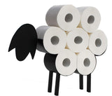 DanDiBo Porte-rouleau de papier toilette en métal noir sur pieds, en forme de mouton