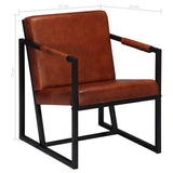 Festnight Fauteuil de Salon | Fauteuil en Cuir véritable Luxueux | Fauteuil de Bureau | Fauteuil Relax pour Canapé | Vintage