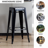 DUHOME Tabouret de Bar en Métal Lot de 2, 76cm Tabouret Haut Empilable Tabouret de Comptoir Industrielle pour Bar Bistro Cuisine