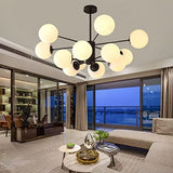 Lampe À Suspension E27 Moderne Décoration créative Salon Pendentif Lumière Fer forgé Pendante Lumière Boule De Verre Plafonnier Abat-Jour Blanc Bureau Cuisine Chambre À Manger bar Lustre