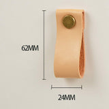 Yardwe 2pcs cuir poignée de porte de meubles boutons de porte d'armoire tiroir boucle tire poignées de porte (brun)