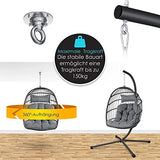 KESSER® Fauteuil Suspendu Effet Jungle avec Structure en Acier | Panier Suspendu avec Grand Coussin + Fixation pour Plafond | Balançoire Suspendue | pour intérieur et extérieur