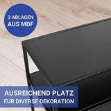 WENKO Console Meuble Style Industriel, Petite Console étroite, Meuble entrée - Bureau d'appoint, 3 Plateaux de Rangement, métal - MDF, L100xH80xL35 cm, Noir