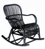 Way Home Store Fauteuil à Bascule en Bambou Noir - 95 x 56 x 86 cm