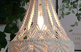 Plafond Pendentif Gland Abat-Jour Style Pastorale Fille Chambre Luminaire Cordon en Coton Tissu en Macramé Décoration Suspension Lampe pour Salon Table À Manger Mariage
