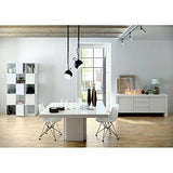 mds Dusk, Table carrée, en 130 ou 150 cm, Presque Une Sculpture ! - Designer : DÉLIO Vicente - 150 x 150 x 75 cm - Blanc Haute Brillance