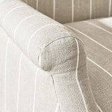 Loberon® Fauteuil Santorin, bois de pin, bois de frêne, mousse, (H x l x P) : env. 89/80/87 cm, lin/marron