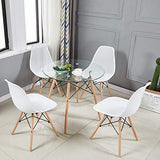 H.J WeDoo Ronde Table en Verre Table de Salle à Manger Scandinave Diamètre 80cm Moderne Style Nordique HxD: 75 x 80 cm en Verre trempé, Transparent