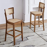 AARONG Tabourets De Bar Chaises De Comptoir Tabourets Rétro Bois Jardin Patio Restaurant Chaise Loisirs Barre Haute avec Repose-Pieds, 4 Couleurs Disponibles Taille 45x45x110cm (Couleur: Bois Coule