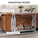 HOMCOM Table de Console Table d'entrée Style Table de drapier néo-rétro étagère dim. 100L x 30l x 80,5H cm MDF Gris