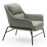 Tousmesmeubles Fauteuil avec accoudoirs Vert Gris Tissu/Métal - TEULAT Sadira - L 88 x l 84 x H 87 - Neuf