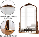 SHYFOY Miroir Mural Antique Orné Baroque Orné, Miroirs décoratifs d'entrée de Salle de Bains Armoire à Poudres, Miroir Ancien élégant Traditionnel, 80 X 60 CM