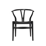 Wishbone Chaise Y en Bois Massif Chaise de Salle à Manger en rotin Naturel Beech-Black
