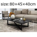 Y-Leah Table basse Noire en Bois Massif, Forme Simple et géométrique, Structure Solide, capacité de Charge élevée, Biens durables