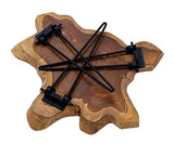 Table basse design Brillibrum en teck massif Table pliante sur un châssis en métal Table de salon en bois de teck unique
