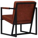 Festnight Fauteuil de Salon | Fauteuil en Cuir véritable Luxueux | Fauteuil de Bureau | Fauteuil Relax pour Canapé | Vintage