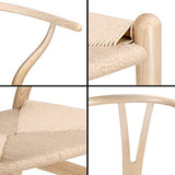 Tomile wishbone Style chaise CH24 / tissé Assise de Chaise/Chaise de salle à manger en bois massif/chaise de Fauteuil en rotin (Couleur: Couleur bois naturel)