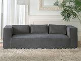 Lisa Design - Canapé Fixe Stella - Canapé 3 Places en Velours Côtelé - Style Contemporain - Fabriqué en Europe - Gris FONCÉ