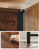 VASAGLE Table Basse, Table de Salon, avec Dessus Rabattable, Compartiment Fermé et Étagère Grillagée, Cadre en Métal, Style Industriel, 100 x 55 x 47 cm, Marron Rustique et Noir LCT230B01