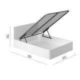 Marque Amazon - Movian - Cadre de lit double avec coffre Idro Modern, 190 x 140 x 80, Blanc