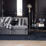 Tousmesmeubles Fauteuil chauffeuse Velours Gris - RURUTU - L 96 x l 79 x H 77 - Neuf
