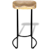 vidaXL 2X Bois de Manguier Massif Tabouret de Bar Gavin Meuble de Bistrot