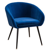 Petit Fauteuil En Cuir Velours Décontracté,Bleu,Blacklegs