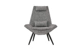 BHDesign Miranda - Fauteuil Moderne scandinave - 2 Coussins de Confort - Tissu - Gris Argenté