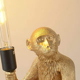 FErolan Lumière de Table Moderne, Lampe de Bureau de Singe, Résine Assis d'éclairage de Singe pour Le Salon, Chambre, Bureau, dortoir Universitaire,d'or,Without Light