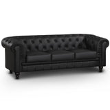 Canapé Chesterfield Noir 3 places