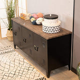 MEUBLE COSY Grand Espace Armoire Métallique, 3 Portes Métal Bureau Armoire, Buffet de Rangement, Meuble Télévision
