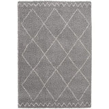 BALTA Tapis Berbère, Tapis de Salon Shaggy Style Ethnique, Grand Tapis 200x290 cm, Doux et Confortable, Facile d'entretien, Polypropylène épaisseur 30 mm, 200 x 290 cm, Gris - Blanc