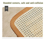 ZNMDOK Tabouret Haut en Bois Massif ， Chaise Simple chez l'habitant, de Bar à la Maison, indonésienne rotin véritable avec Dossier, Dossier Solide et sans Odeur(2 pièces), 40*42*109cm