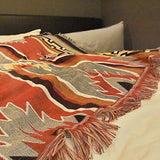 T&X Bohemian Ethnique Géométrique Indien Rétro Nordic Navajo Couverture Canapé Tapisserie, Kowart, 125X150cm