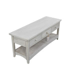 Meuble Console Bois Cerusé Blanc 3 Tiroirs 110x38x45cm - Décorations d'Autrefois