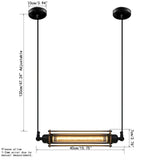 BXL 2 × Suspension Suspension Industrielle Vintage Lustre FlûTe Rustique Plafonnier RéTro Luminaire pour Restaurant Couloir Café Chambre à Coucher éTudier Pub Club