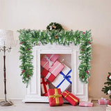 aheadad Guirlande de Noël Artificielle Décorations Noël Guirlande Noël Vert en Rotin Portes Et Fenêtres Pomme Pin Décoration Artificielle Couronne Cheminée Arbre Noël Décoration