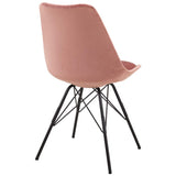 Duhome Chaise Salle à Manger Lot de 2 en Tissu Velours Rose sélection de Couleur Design Retro Chaise scandinave avec Pieds en métal 518MJ